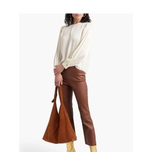 Vince smocked chiffon lightweight top in cream
